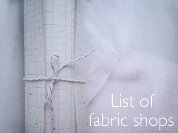 List of Fabric Shops – project